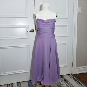 Boutique Halter Mesh Flowy Lilac Dress- Size 2 (XS-XXS Fit)